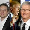 Elon Musk, Donald Trump i Tim Cook