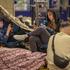 People take shelter inside a metro station during a Russian missile and drone attack, in Kyiv