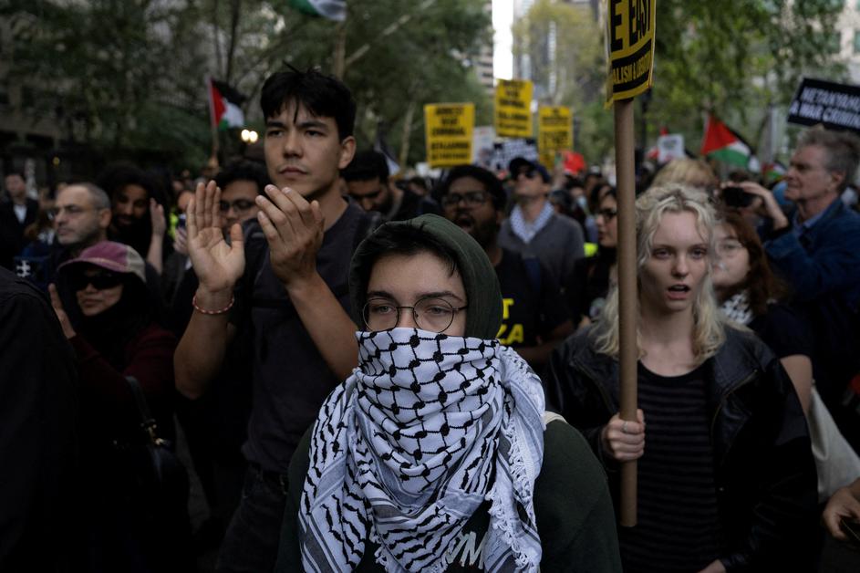 Protest against Israeli Prime Minister Benjamin Netanyahu, in New York