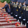 Russian President Vladimir Putin attends a wreath-laying ceremony in Moscow