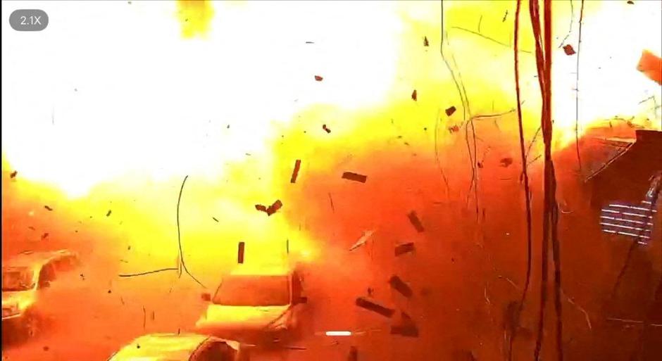 An explosion from a Russian strike, amid Russia's attack on Ukraine, in Kharkiv | Author: KHARKIV PROSECUTOR'S OFFICE