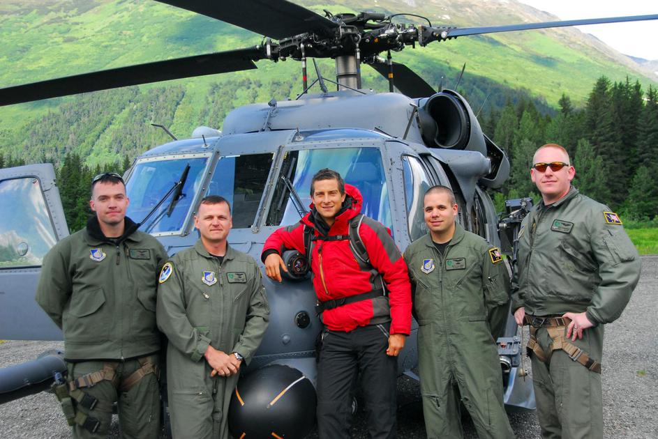 Bear Grylls conducts survival and outdoor training exercises demonstrating survival skills, leadership, and tactical awareness in field environments.