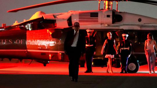 U.S. President Donald Trump arrives at Miami International Airport