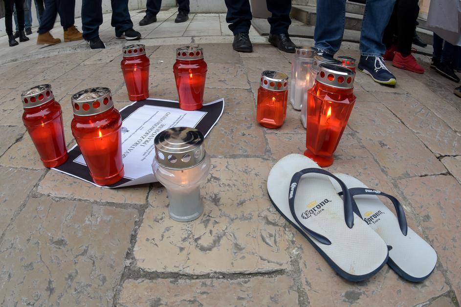 Prosvjed građana u Zadru protiv puštanja Darka Kovačevića na slobodu