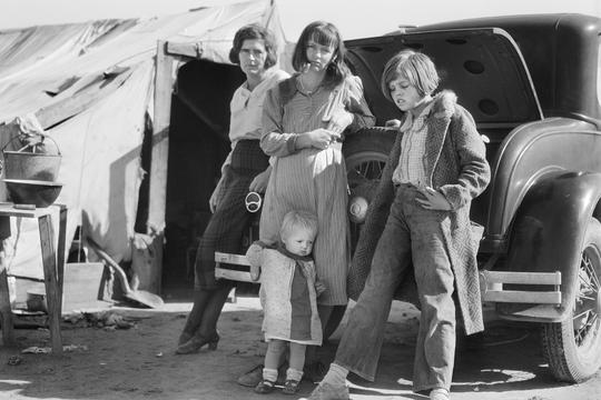 people, migrants, drought, transient, California, historical,