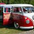 A Customized, Red and White, 1965, Volkswagen Type 2, Microbus,   on display at the Deal Classic Car Show 2022