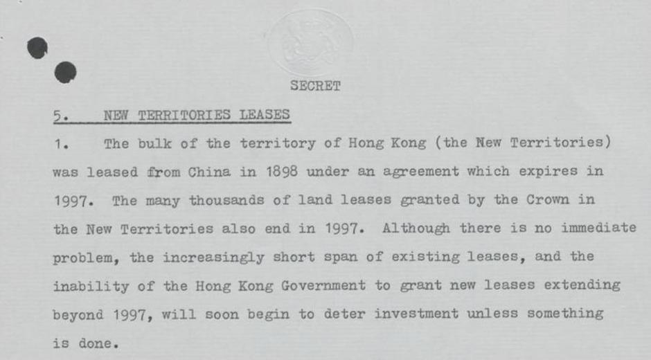 Donedavno tajni dokumenti o pregovorima o Hong Kongu | Author: Vlada Velike Britanije