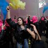 Pussy Riot protests outside the Russian Pavilion at the Venice Biennale