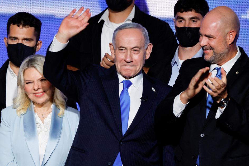 FILE PHOTO: Israeli Prime Minister Netanyahu attends a toast-raising event hosted by his Likud party, in Tel Aviv