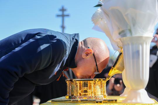 Grand Prince Dmitry Donskoy's relics in Donetsk People's Republic, Russia
