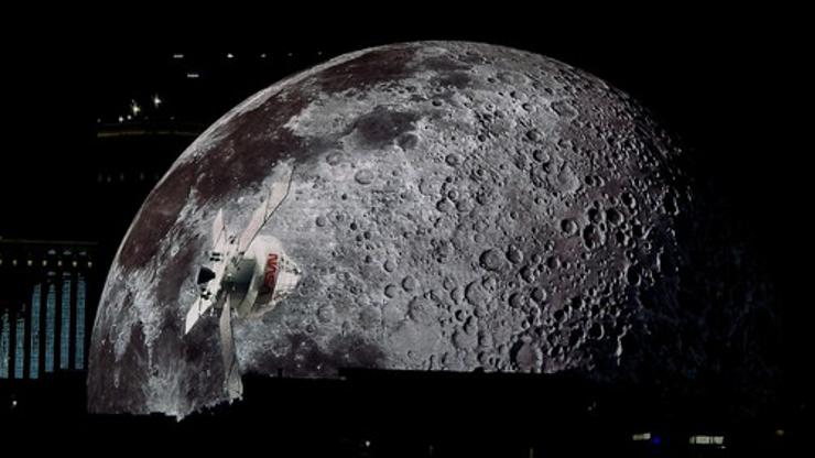 Artemis II Flyby Of The Moon And Sphere Projection During Las Vegas Space Event - 10 Apr 2026