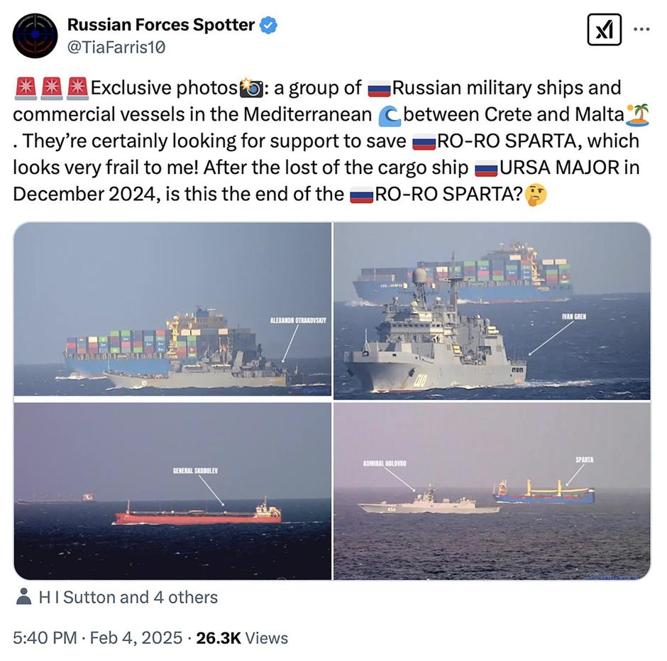 A convoy of Russian ships is set to sail through the English Channel and North Sea with thousands of tons of military equipment Vladimir Putin has been forced to repatriate after the loss of his naval bases in Syria after the toppling of close ally Bashar | Author: Profimedia