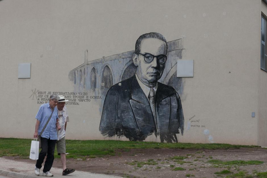 BOSNIA AND HERZEGOVINA / Visegrad / Graffiti of Yugoslav writer Ivo Andrić, Nobel prize winning author in Visegrad. © Jasmin Brutus / Anzenberger | Author: Profimedia