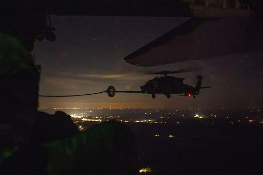 USAF search and rescue helicopters training
