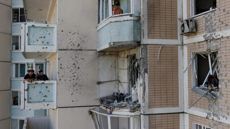 Aftermath of a Ukrainian drone attack in Moscow region