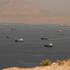 FILE PHOTO: Vessels at the Strait of Hormuz, as seen from Musandam