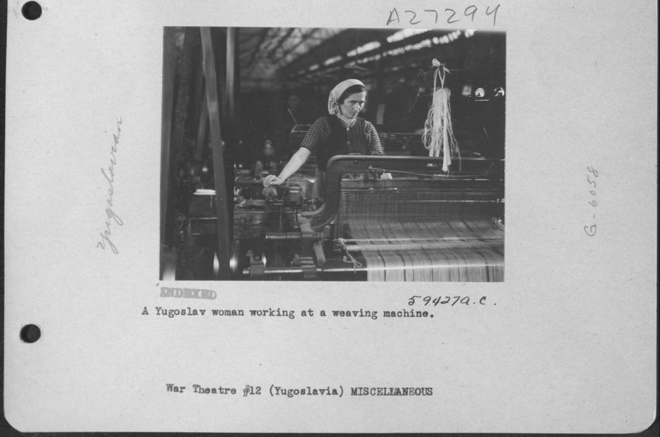 A Yugoslav Woman Working At A Weaving Machine. | Author: Profimedia