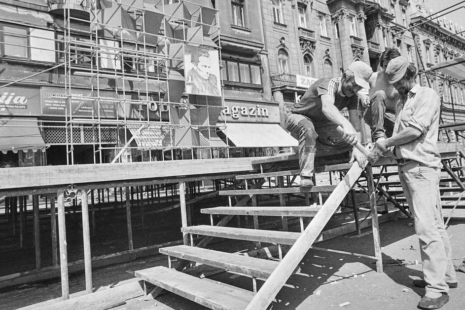 Zagreb: Odavanje počasti predsjedniku Jugoslavije Josipu Brozu Titu na godišnjicu njegove smrti, 4.5.1986.