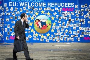 Zid dobrodošlice izbjeglicama ispred sjedišta Europske komisije