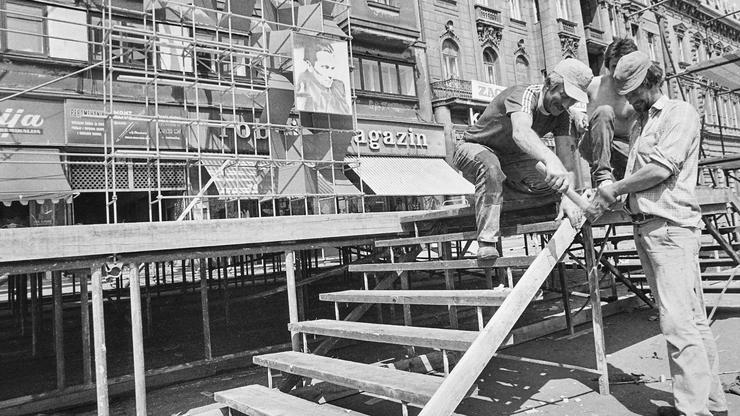 Zagreb: Odavanje počasti predsjedniku Jugoslavije Josipu Brozu Titu na godišnjicu njegove smrti, 4.5.1986.