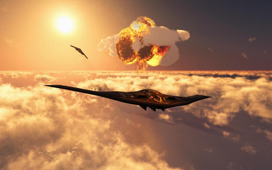 Northrop Grumman B-2 Spirit Stealth Bombers In Action