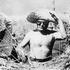 Benito Mussolini at harvest work south of Rome, 1935