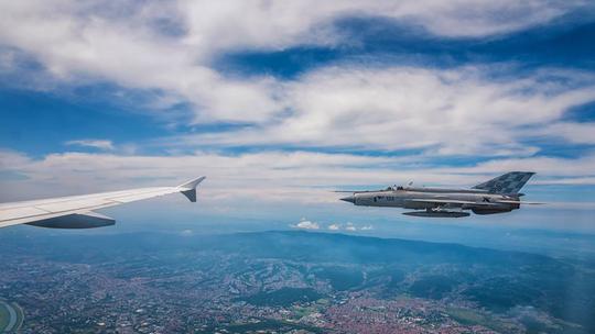 Fotografije MIG-ova 21 u pratnji leta Croatia Airlines s nogometašima sa SP-a 2018.