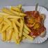 Berliner Currywurst mit Pommes *** Berlin currywurst with fries