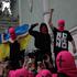 Pussy Riot protests outside the Russian Pavilion at the Venice Biennale
