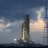 NASA Space Launch System Rocket With The Orion Spacecraft In Launch Position