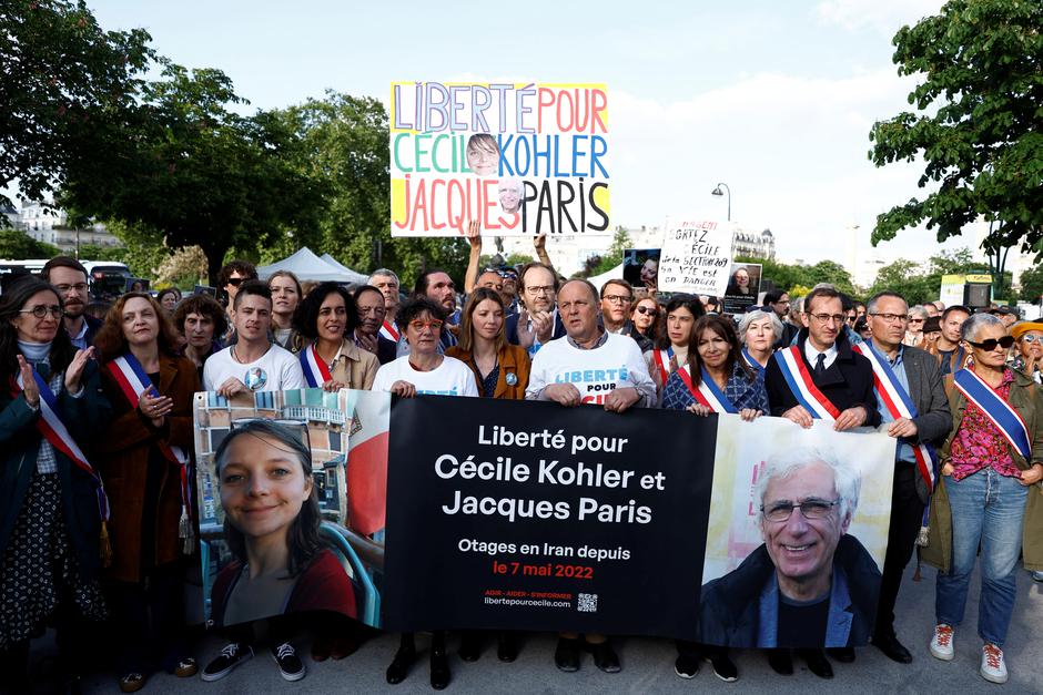 Rally in support of Cecile Kohler and Jacques Paris, imprisoned in Iran for 3 years | Author: Abdul Saboor