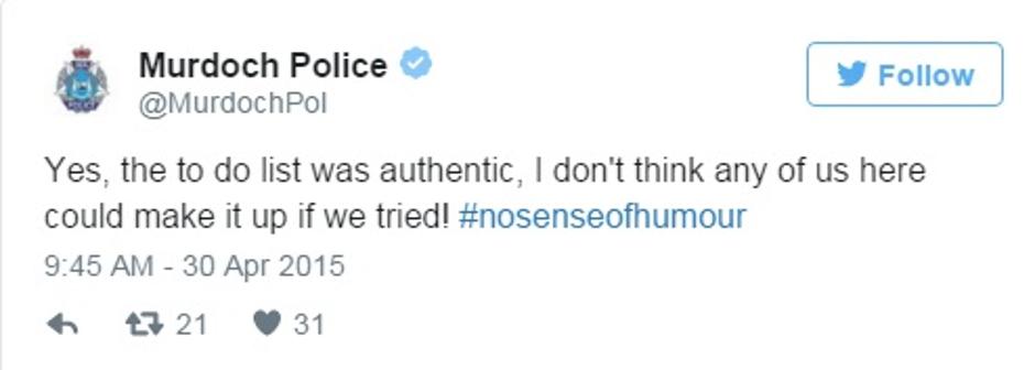 Objava australske policije na Twitteru | Author: Twitter/ Die Welt