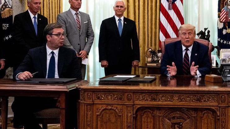 Trump Hosts a Signing Ceremony for an Economic Cooperation Agreement Between Serbia and Kosovo