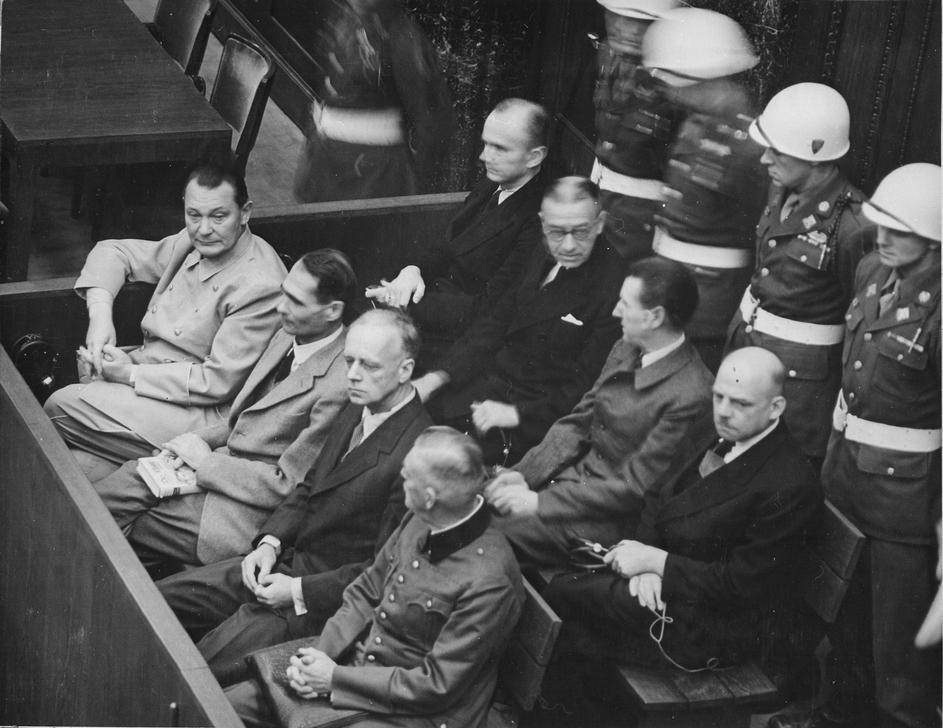 Hermann Goering, Rudolf Hess, Joachim von Ribbentrop i Wilhelm Keitel na suđenju u Nürnbergu