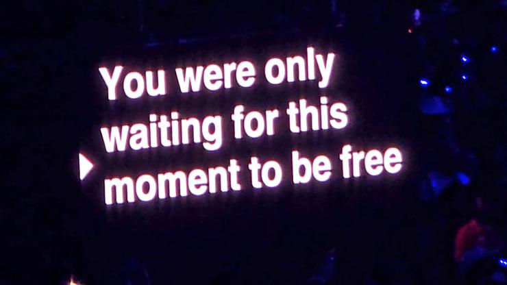 Beyonce aggressively throws her American Flag outfit on the floor as she performs during final tour stop in Las Vegas