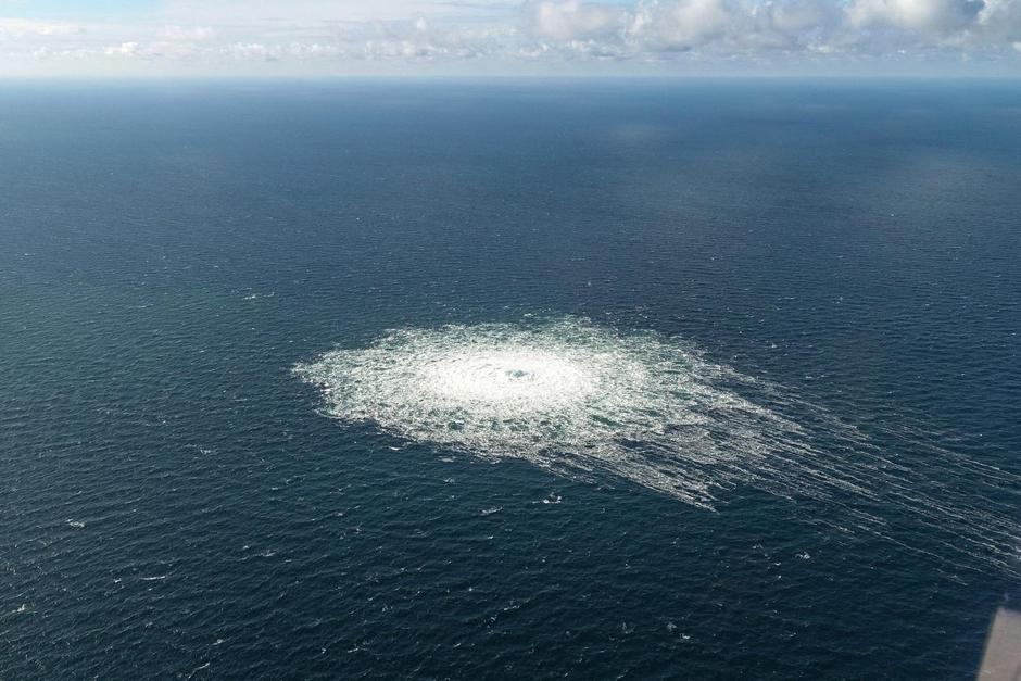 FILE PHOTO: Gas leak at Nord Stream 2 as seen from the Danish F-16 interceptor on Bornholm | Author: RITZAU SCANPIX/REUTERS