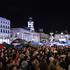 Demonstrators camp in Puerta del Sol square in Madrid
