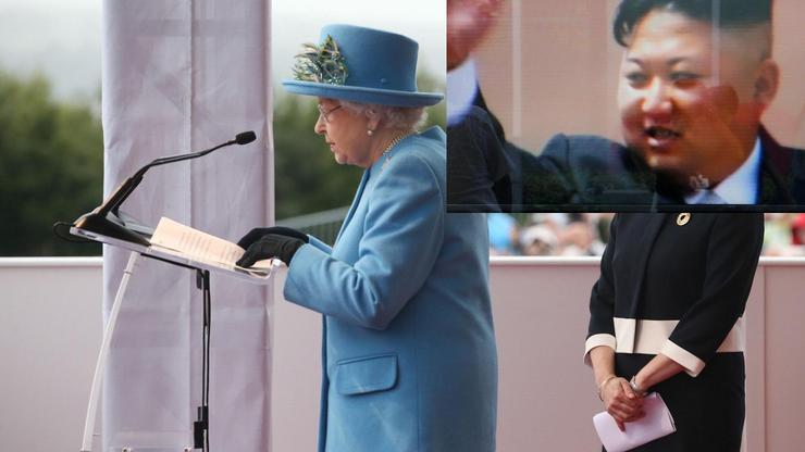 Pikaz britanske kraljice i Kim Jong Una