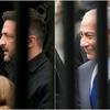 A combination picture shows Ukrainian President Volodymyr Zelenskiy (left), and Israeli Prime Minister Benjamin Netanyahu arriving at the White House in Washington, D.C., U.S.