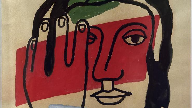 F. Léger, Woman's head / gouache, mixed techn.
