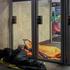 People take shelter inside a metro station during a Russian missile and drone attack, in Kyiv