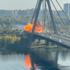 Russian drone hits North Bridge in Kyiv