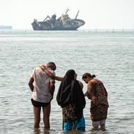 Iranian vessels hit in U.S. attack anchored near Strait of Hormuz..