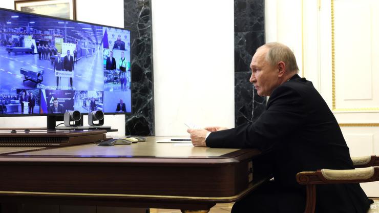 Russian President Putin Teleconferene on Industrial Projects, Moscow, Moscow Oblast, Russia - 09 Oct 2024