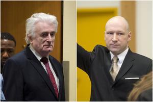 Radovan Karadžić i njegov obožavatelj Anders Breivik, svaki na svom sudu