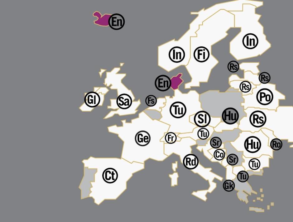 Karta Europe po drugim najrasprostranjenijim jezicima | Author: graduate.olivet.edu