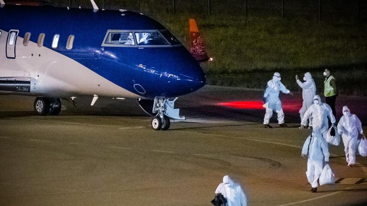 Two Evacuation Flights with the Hondius Passengers Land at Eindhoven Air base., The Netherlands - 12 May 2026