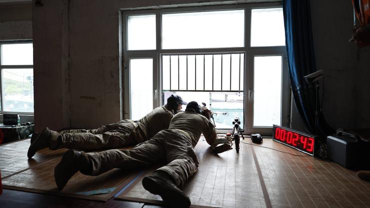 URUMQI, CHINA - JULY 17: Participants from the United Arab Emirates compete in the Sharp Blade-2025 International Sniper