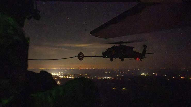 USAF search and rescue helicopters training