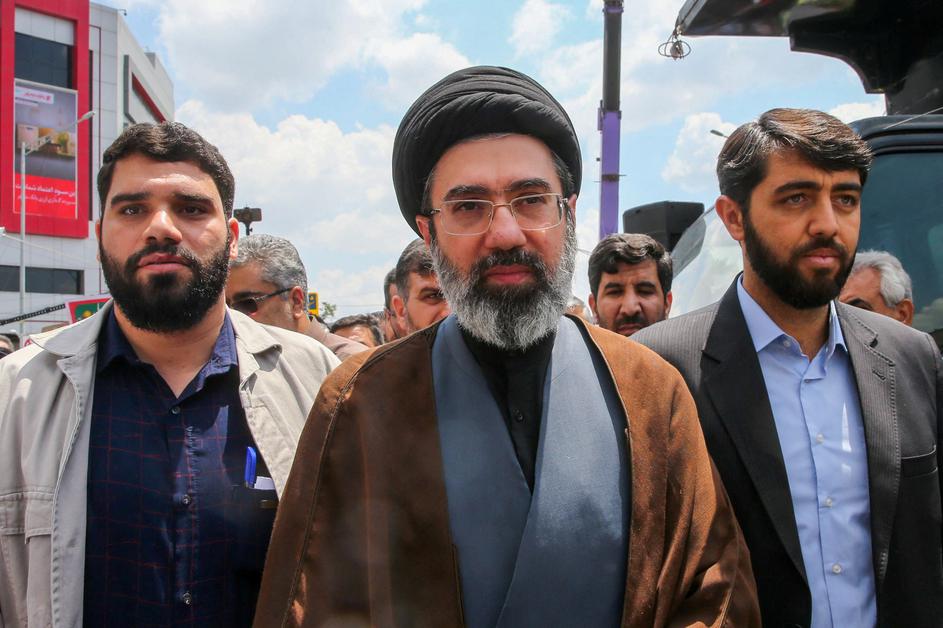 FILE PHOTO: Iran’s new supreme leader, Mojtaba Khamenei, the second son of late Iran's Supreme Leader Ayatollah Ali Khamenei, attends a rally in Tehran